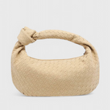 Bolso Mediano Lila de Ratán con Elegante Detalle de Nudo