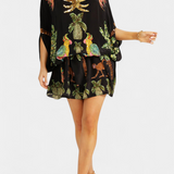 Evangeline Vestido Estampado con Elegantes Hombros Caídos