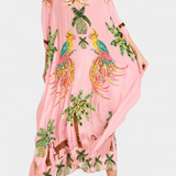Evangeline Vestido Estampado con Elegantes Hombros Caídos
