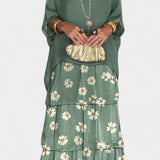 Vestido Maxi Caroline de Estampado con Mangas Batwing para un Estilo Elegante