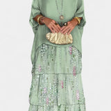 Vestido Maxi Caroline de Estampado con Mangas Batwing para un Estilo Elegante