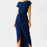 Vestido Midi Envolvente Clarissa con Abertura Lateral para un Estilo Elegante y Sofisticado