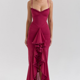 Vestido sin mangas con tirantes y detalles de volantes de Roxanne