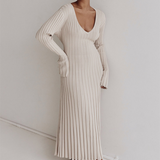 Darla Vestido de Punto Acanalado con Cinturón - Elegancia y Estilo en Cada Detalle