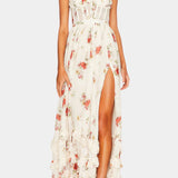 Vestido Maxi Luna con Corsé Floral y Silueta Elegante para una Look Sofisticado