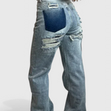 Roxy Jeans Vintage de Cintura Alta con Diseño Desgastado Elegante