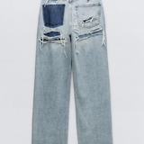 Roxy Jeans Vintage de Cintura Alta con Diseño Desgastado Elegante