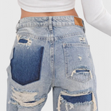Roxy Jeans Vintage de Cintura Alta con Diseño Desgastado Elegante