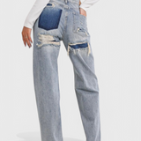 Roxy Jeans Vintage de Cintura Alta con Diseño Desgastado Elegante