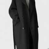 Elegante abrigo largo de mezcla de lana clara para un estilo atemporal