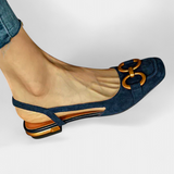 Alma Mocasines Slingback con Diseño de Punta Cuadrada para un Estilo Elegante