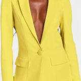 Conjunto de Blazer a Medida y Pantalones de Pierna Ancha de Estilo Elegante y Moderno