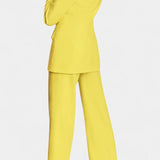 Conjunto de Blazer a Medida y Pantalones de Pierna Ancha de Estilo Elegante y Moderno