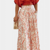 Conjunto Olivia Boho con Cuello en V y Pierna Ancha para un Estilo Unico