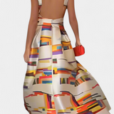 Zara Vestido de Fantasía con Espalda Descubierta y Diseño Artístico Impactante