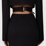 Vestido Blazer Midi Bernice con Diseño Elegante y Espalda Descubierta