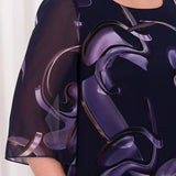 Vestido de Gasa Shriley con Estampado Midnight Swirl y Silueta Fluida para un Look Elegante y Sofisticado
