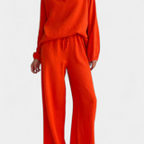 Conjunto de Algodón de 2 Piezas con Elegante Escote en V