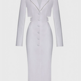 Vestido Blazer Midi Bernice con Diseño Elegante y Espalda Descubierta