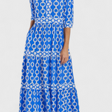 Casilda – Elegante Vestido Midi con Estampado de Cadenas para un Estilo Sofisticado