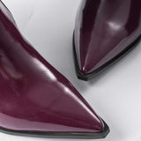 Elegantes Botas de Cuero Sintético con Pliegues y Punta Afilada para un Estilo Sofisticado