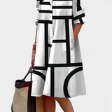 Vestido de Algodón Larissa con Estampado Geométrico - Estilo y Comodidad para Cada Ocasión