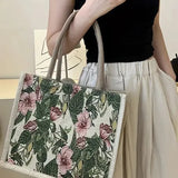 Bolsa de Yute con Estampado Floral y Diseño Ecológico - Perfecta para un Estilo Natural y Responsable