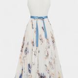 Vestido midi sin mangas Elise con hermosa estampado floral y delicado plisado