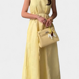 Vestido Suave sin Mangas Rosetta con Lazo Ajustable para un Look Elegante y Confortable