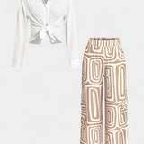 Elegante Conjunto de Manga Larga Calla de Dos Piezas