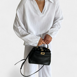 Conjunto de Algodón de 2 Piezas con Elegante Escote en V