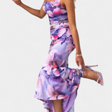 Vestido largo floral Abigail con manga única - Elegancia y estilo en cada paso