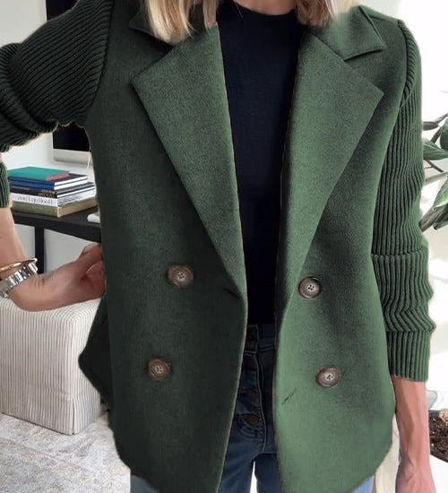 Amora Blazer de Manga de Punto Elegante