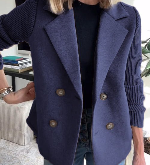 Amora Blazer de Manga de Punto Elegante