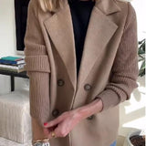 Amora Blazer de Manga de Punto Elegante