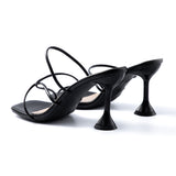 Tacones Altos Elegantes sin Correa de Tobillo con Punta Abierta para un Estilo Sofisticado