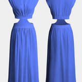 Elegante Conjunto Largo Jocelyn con Escote Alto y Detalle de Abertura Lateral para un look Minimalista y Sofisticado