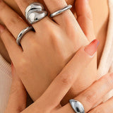 Conjunto de 4 Anillos de Metal Elegantes y Duraderos