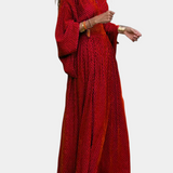 Vestido Maxi Geométrico Anelia con Encantador Escote en V