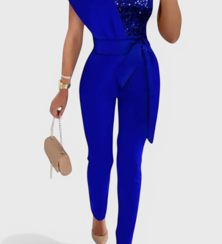 Elegante vestido de lentejuelas Monó Hombro Layla Mono