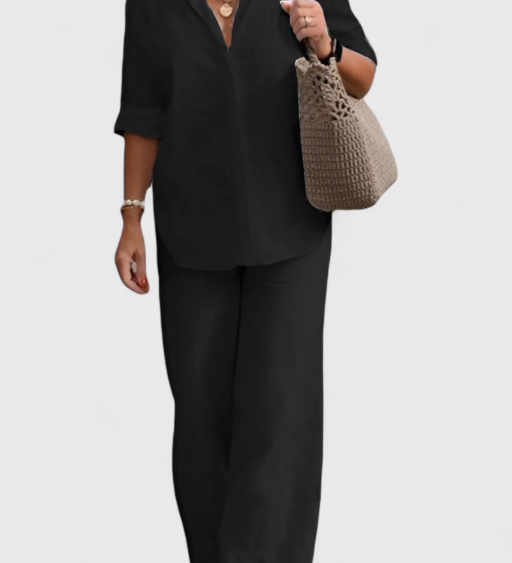 Conjunto de Dos Piezas en Lino y Algodón Skye con Estilo Relajado y Confortable