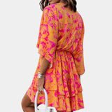Vestido Mini Eliza con Nudo Frontal y Volantes para un Look Elegante y Encantador