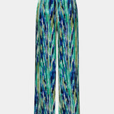 Inna Pantalones Rectos de Cintura Alta con Elegante Estampado de Mármol