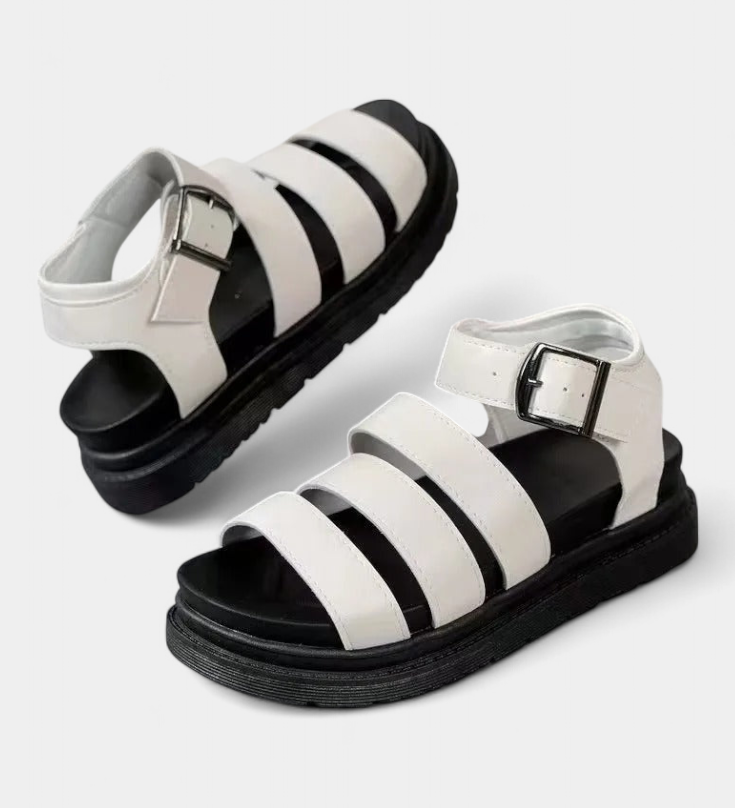 Renes Sandalias de Plataforma con Diseño de Múltiples Correas y Cierre de Hebilla para un Estilo Único