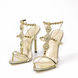 Elegantes Tacones Altos con Punta de Strass para un Brillo Inigualable