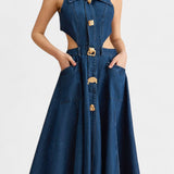 Vestido de Mezclilla Sin Mangas Alia con Diseño Moderno Elegante