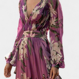 Vestido Roselle de Malla con Estampado Floral y Escote en V para un Estilo Casual