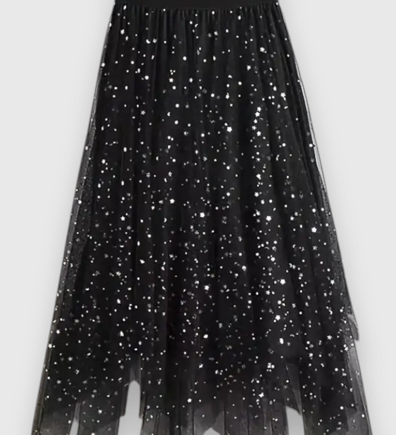 Falda de Lentejuelas Colette con Dobladillo Fruncido y Cintura Alta - Elegancia y Estilo en Cada Paso