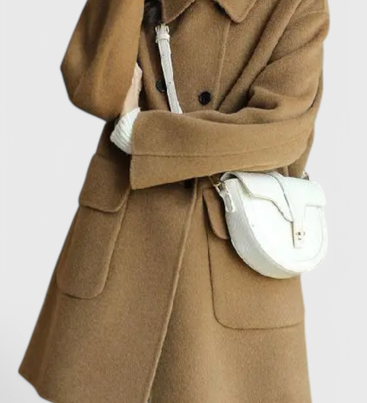 Camille Elegante Abrigo de Lana Clásico con Doble Botonadura