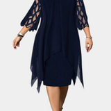 Yana Vestido de Talla Grande con Elegantes Mangas de Encaje